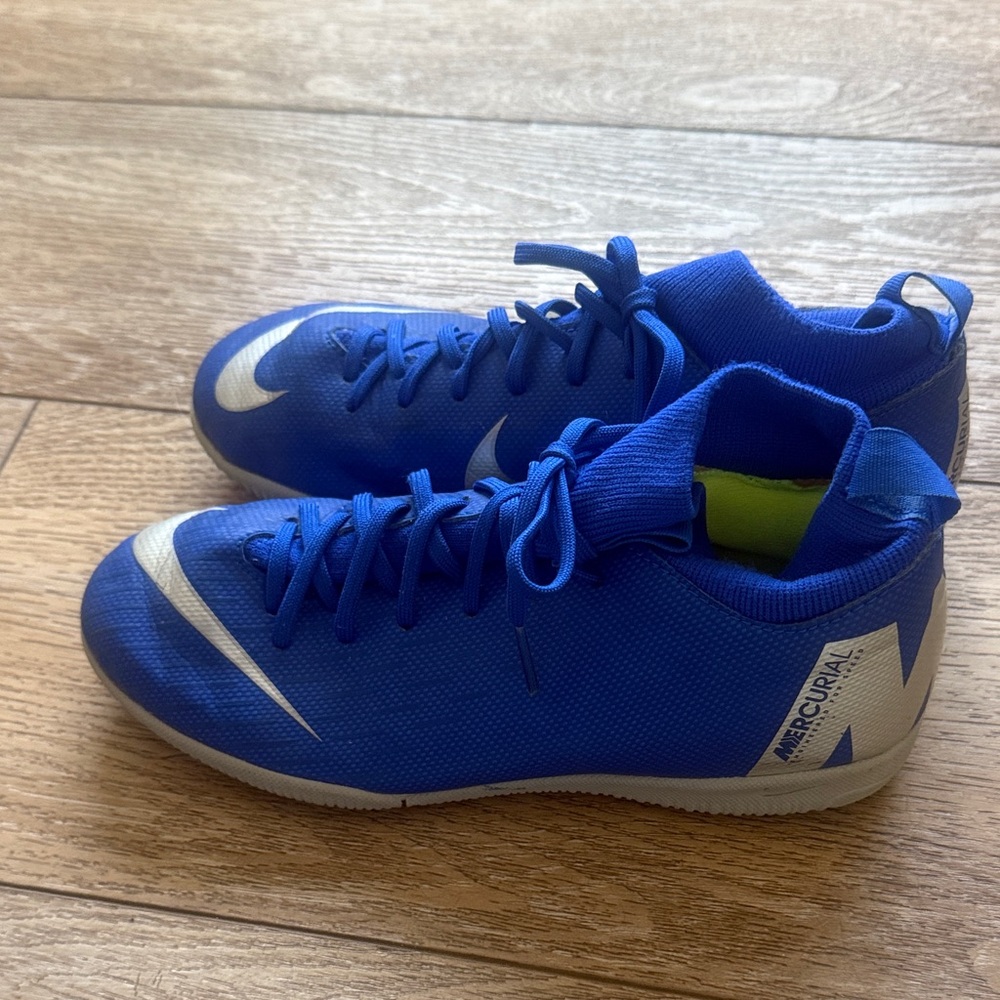 Nike Kids Mercurial Blue and White Sneakers